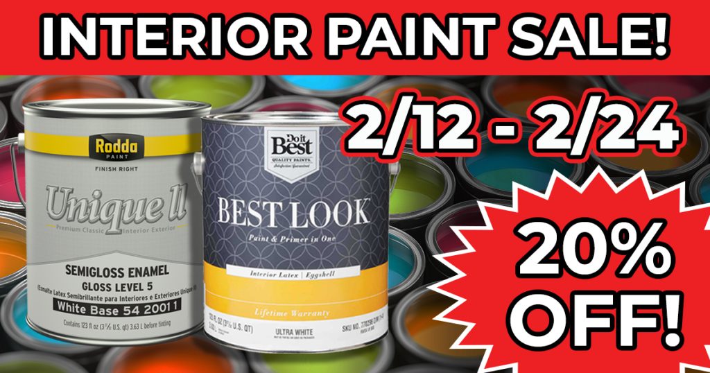 Don't Miss Our Exclusive 20% Off Rodda and Best Look Interior Paint Sale!