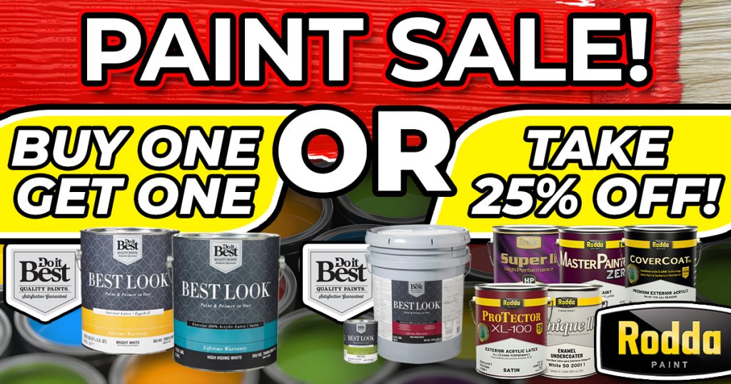 Unbeatable Savings with Our 25% off Rodda and Best Look BOGO Paint Sale!