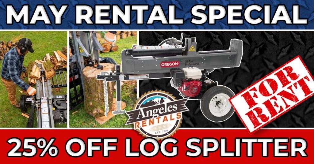 May Rental Special – 25% OFF Log Splitter