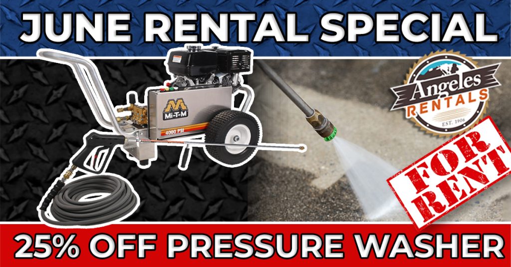 June Rental Special – 25% OFF Pressure Washer